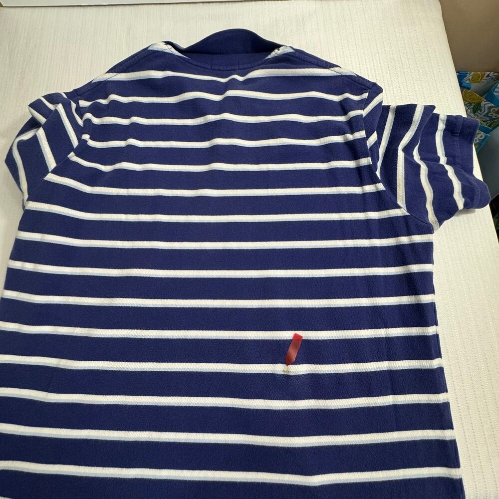 Polo Ralph‎ Lauren Mens Blue Striped Collared Short Sleeve Polo Shirt Size XL - Picture 7 of 10